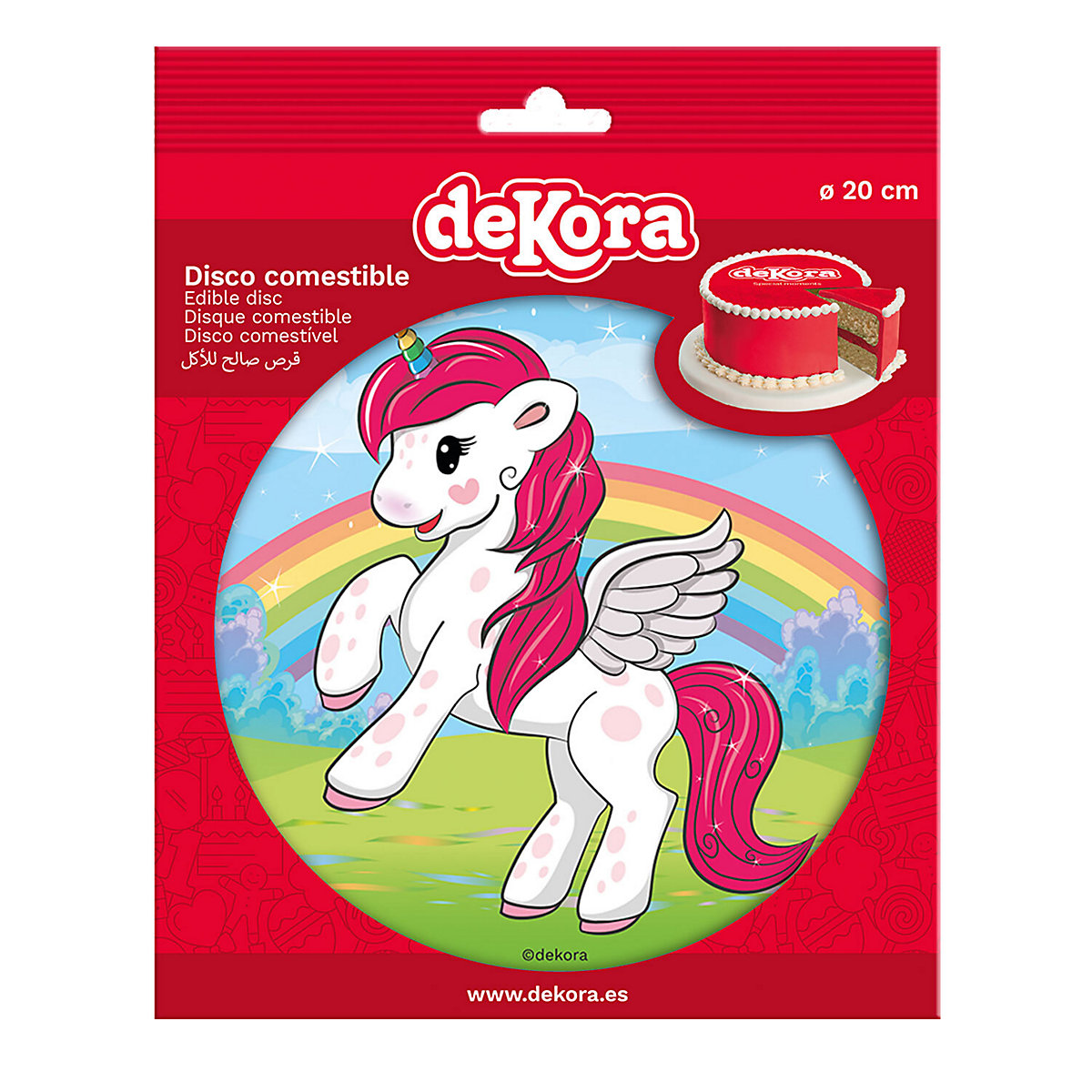 Essbare Tortenaufleger Einhorn 20cm