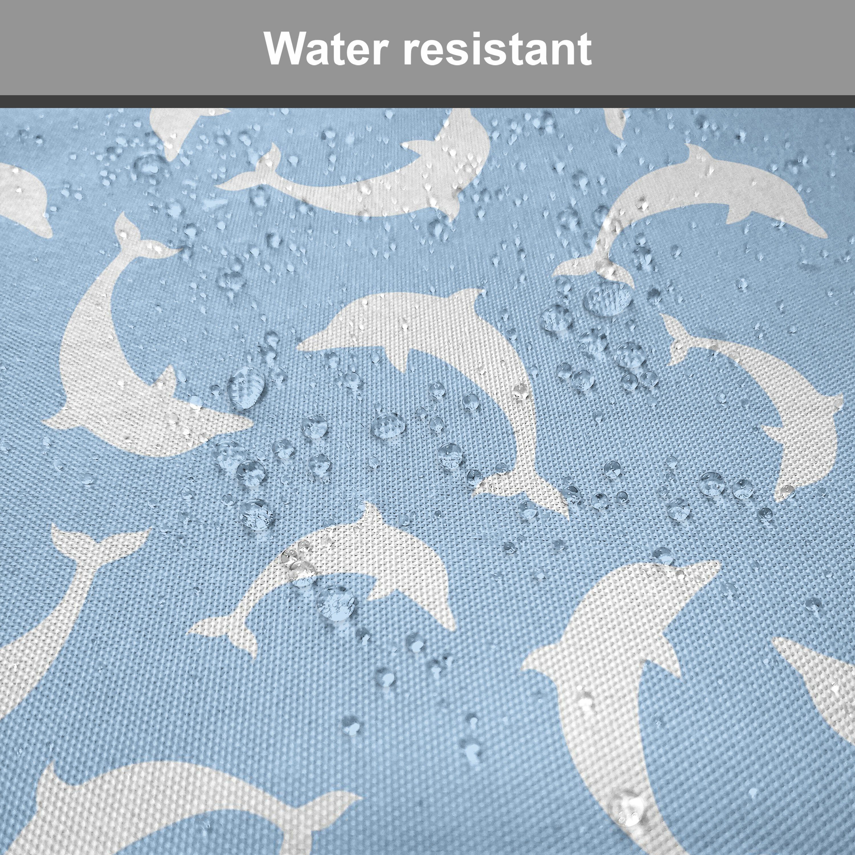 Abakuhaus Stuhlkissen Dekoratives wasserfestes Kissen mit Riemen für Küchensitze, Ozean Muster mit Delfinen