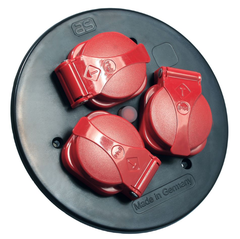 Schwabe 10565 Stikkontaktindsats 230V/16A IP44 til kabeltromle med 3 kontakter