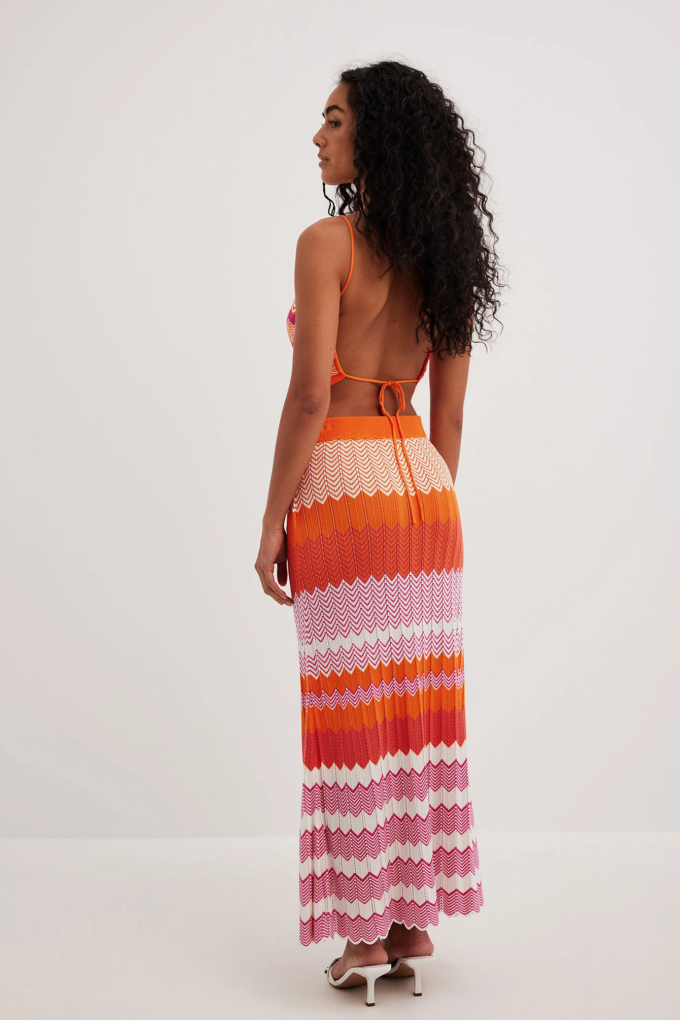 Gestreiftes Top mit Strickmuster