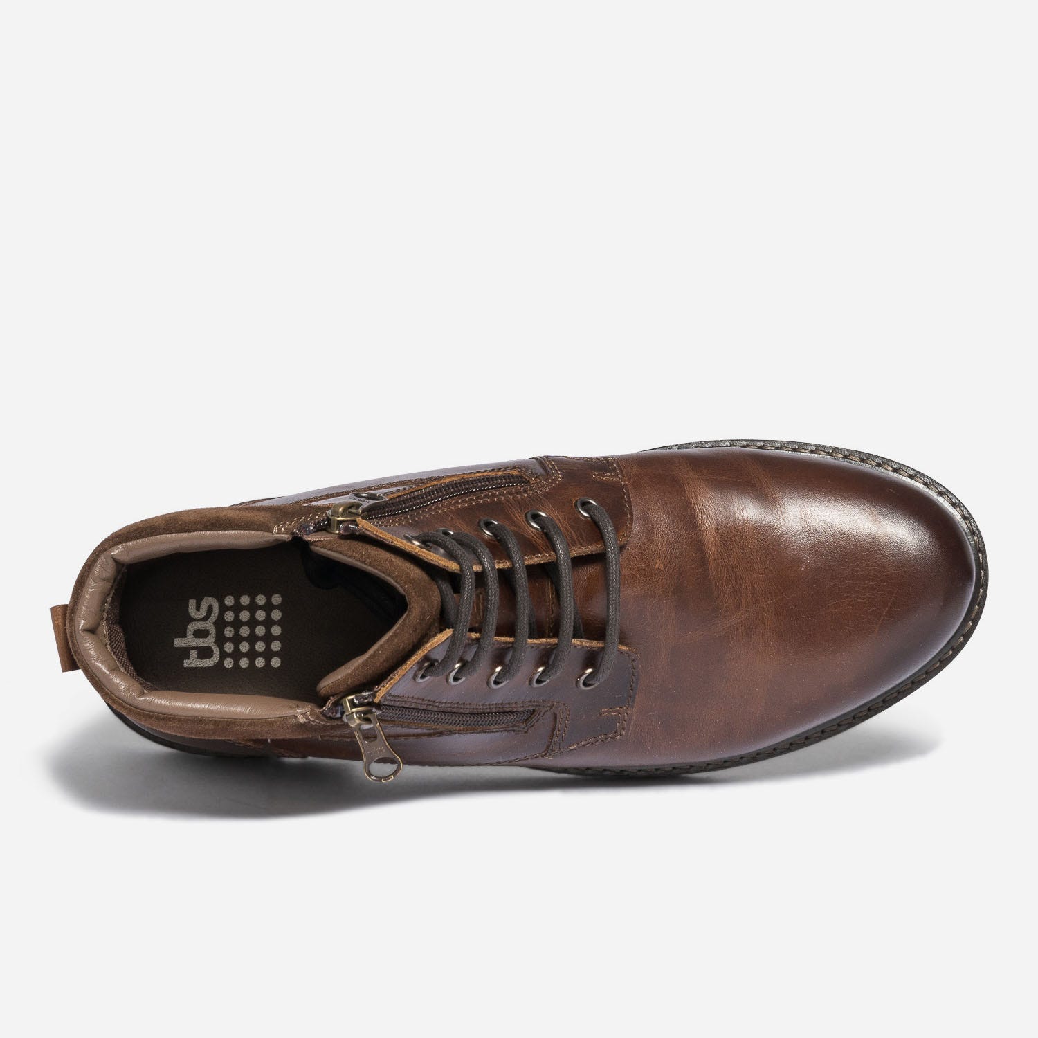 Boots à lacet TBS marron foncé en cuir