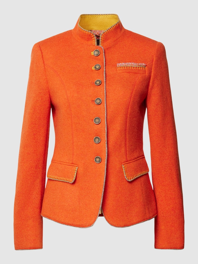 Blazer mit Kontrastbesatz in orange