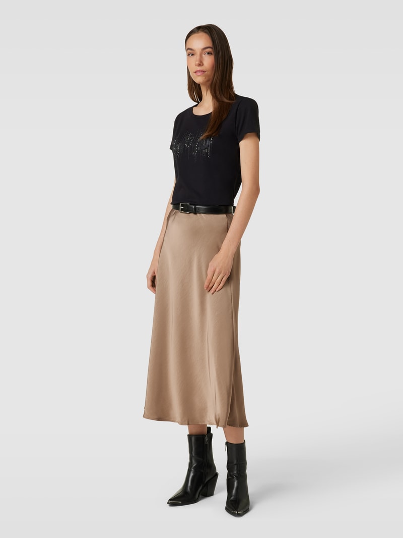 T-Shirt mit Ziersteinbesatz in black