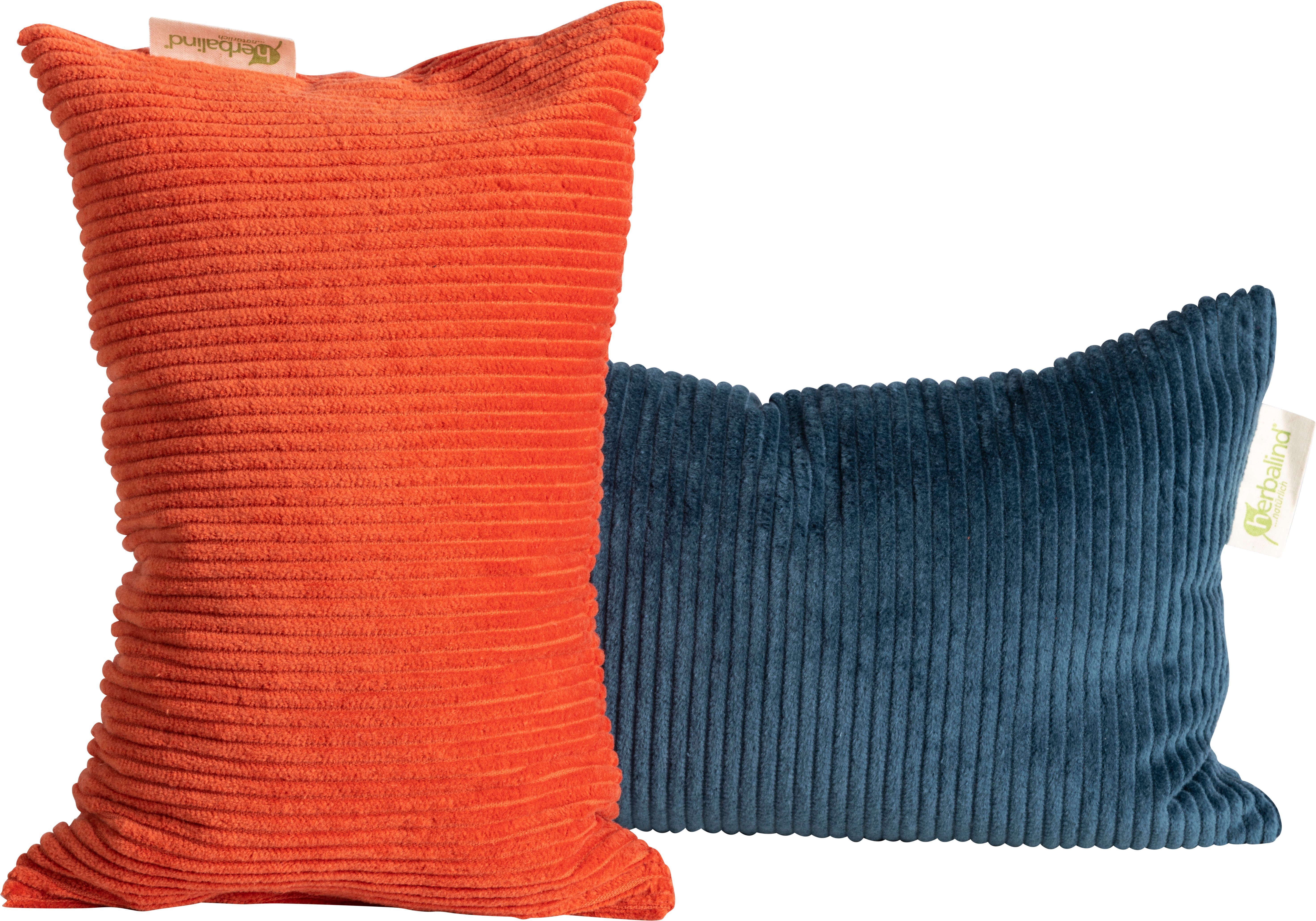 herbalind Kirschkernkissen 2041, Wärmekissen 30x20 cm, Cord Orange, auch als Kältekissen verwendbar