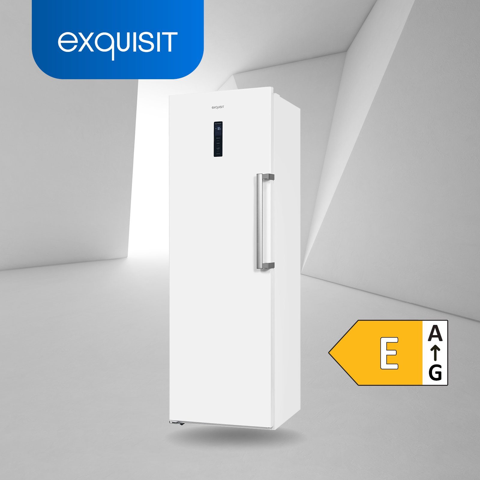 exquisit Gefrierschrank GS295-NF-H-040E, 185 cm hoch, 60 cm breit, NoFrost, Display, Schnellgefrieren