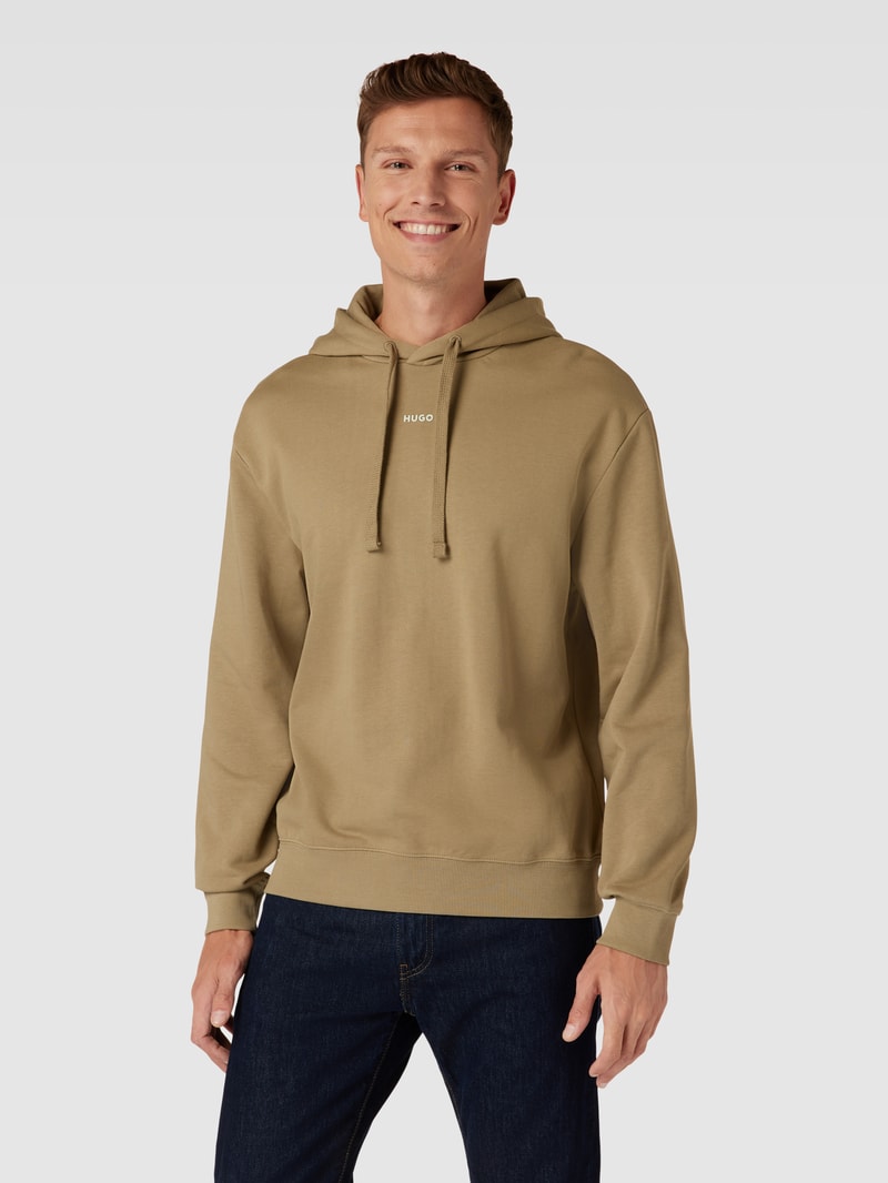 Hoodie mit Label-Print Modell 'Dapo' in camel