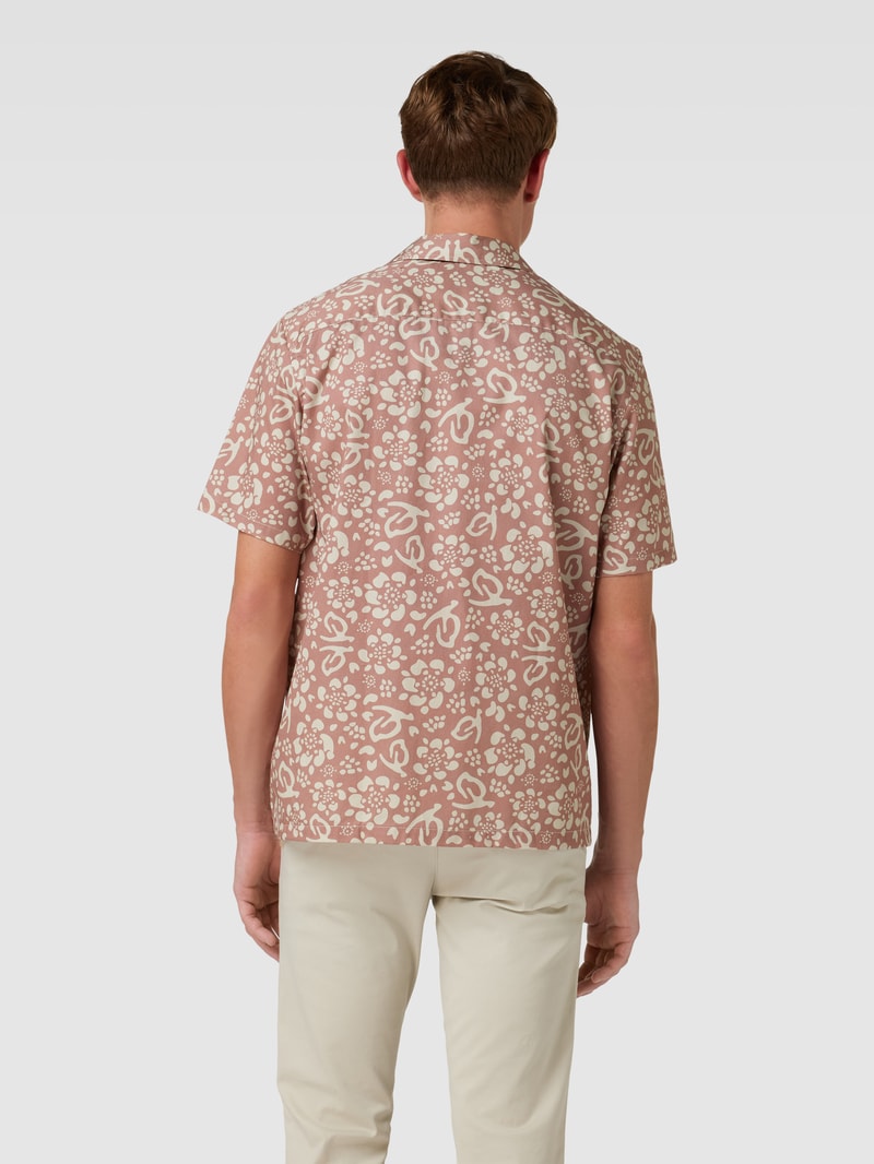 Slim Fit Freizeithemd mit Allover-Muster Modell 'JOLE' in rostrot