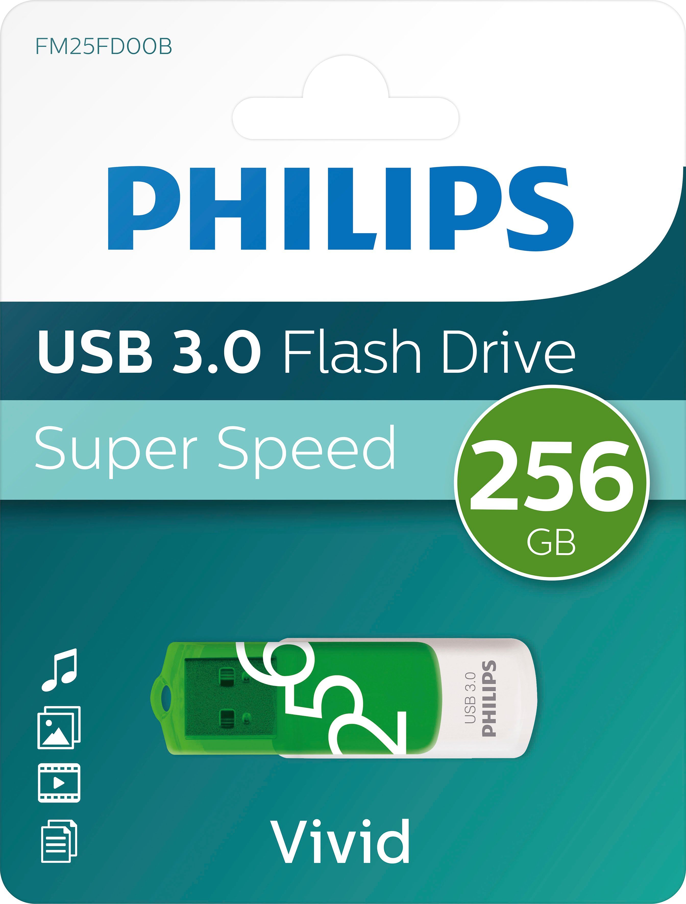 Philips Vivid Edition 256GB USB-Stick (USB 3.0, Lesegeschwindigkeit 100 MB/s)