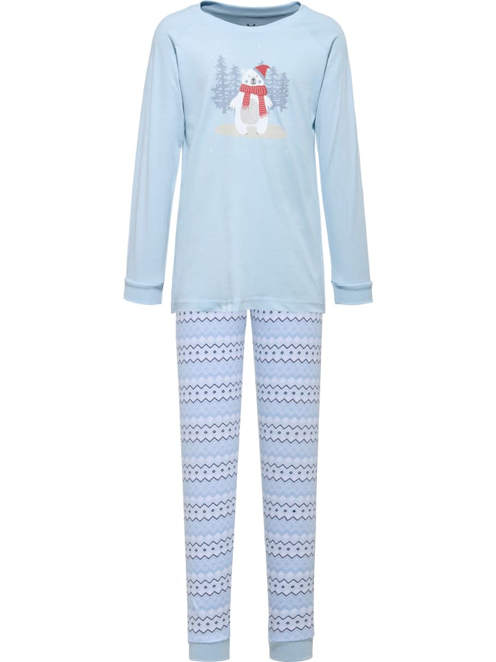 Erwin Müller Single-Jersey Kinder-Schlafanzug in eisblau günstig kaufen
