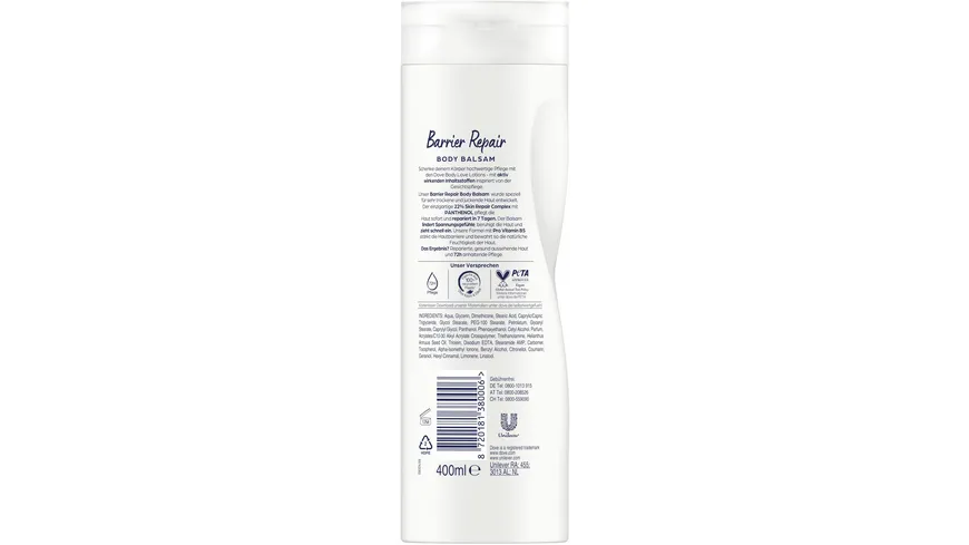 Dove Barrier Repair Body Balsam mit Panthenol 400 ml