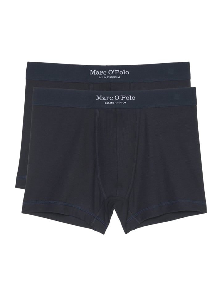 Marc O'Polo Retro Boxer Iconic Rib in Blau günstig kaufen