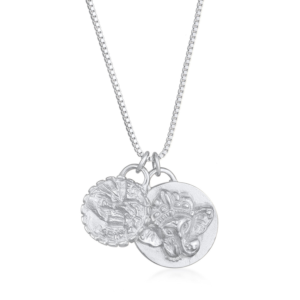 Elli Elli Collier Femmes Plaquette Ganesha Spirituel en Argent Sterling 925 Bijoux