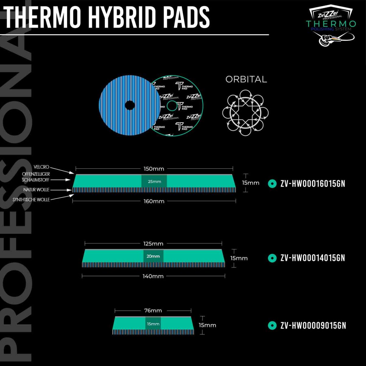 ZviZZer Thermo Hybrid Pad Professional 150mm
