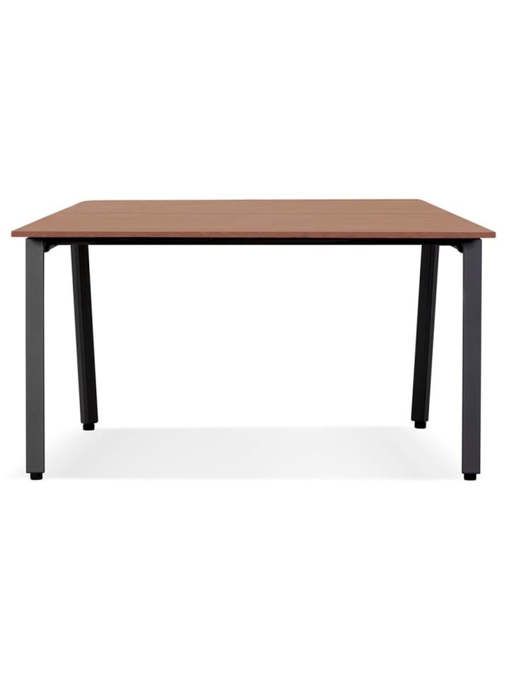 KADIMA DESIGN Schreibtisch 140x140 cm Besprechungstisch, Metallbeine in Braun-Schwarz günstig kaufen