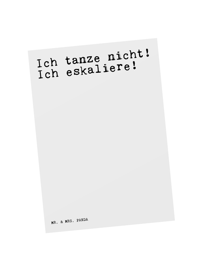 Mr. & Mrs. Panda Postkarte Ich tanze nicht! Ich... mit Spruch in Weiß günstig kaufen onesize