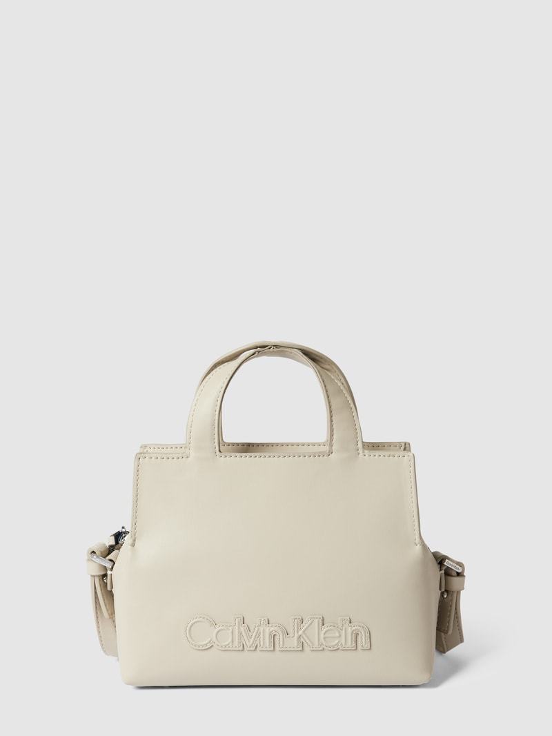 Tote Bag mit Label-Detail Modell 'NEAT' in ecru