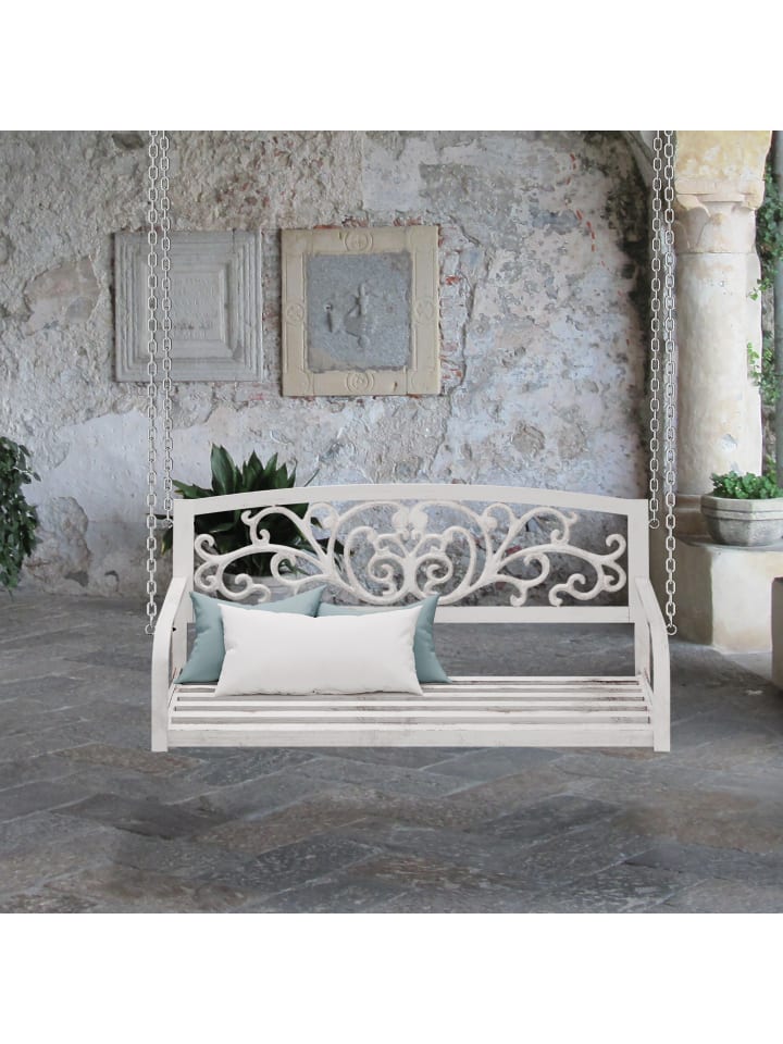 relaxdays Hängebank in Weiß/ Bronze - (B)133 x (H)190 x (T)55 cm günstig kaufen onesize
