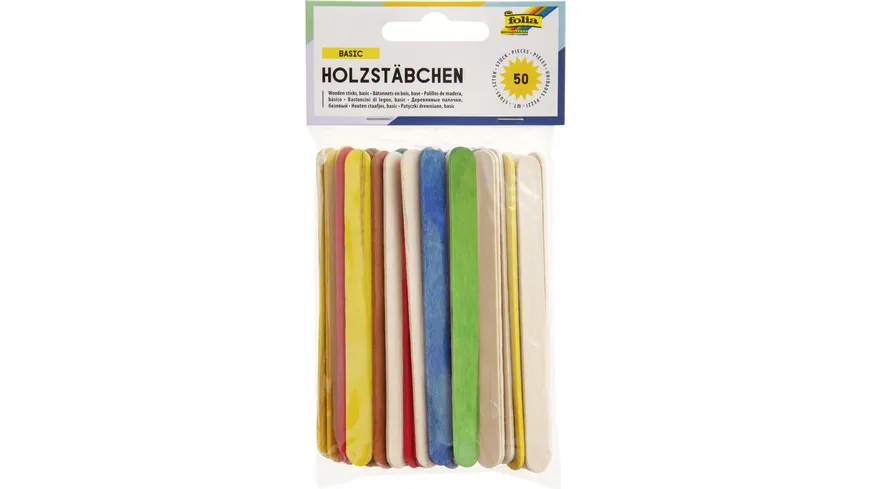 folia Holzstäbchen 114 x 10 x 2mm 50 Stück