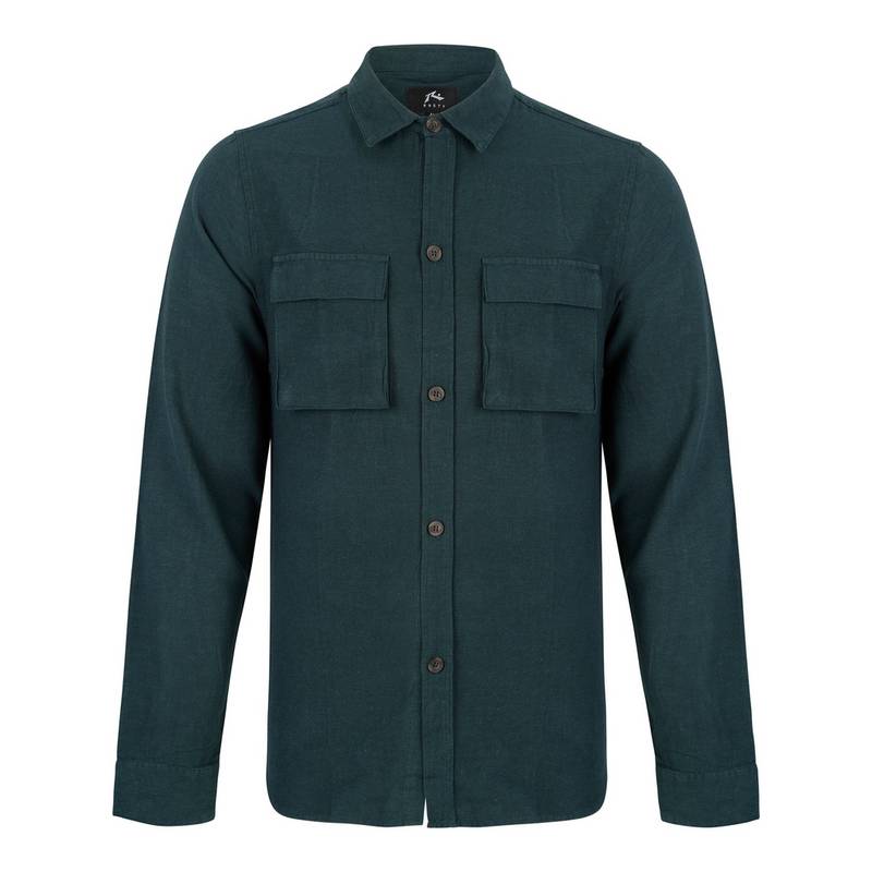 RUSTY LINEN WORKWEAR LONG SLEEVE SHIRT Langarmhemd Herren