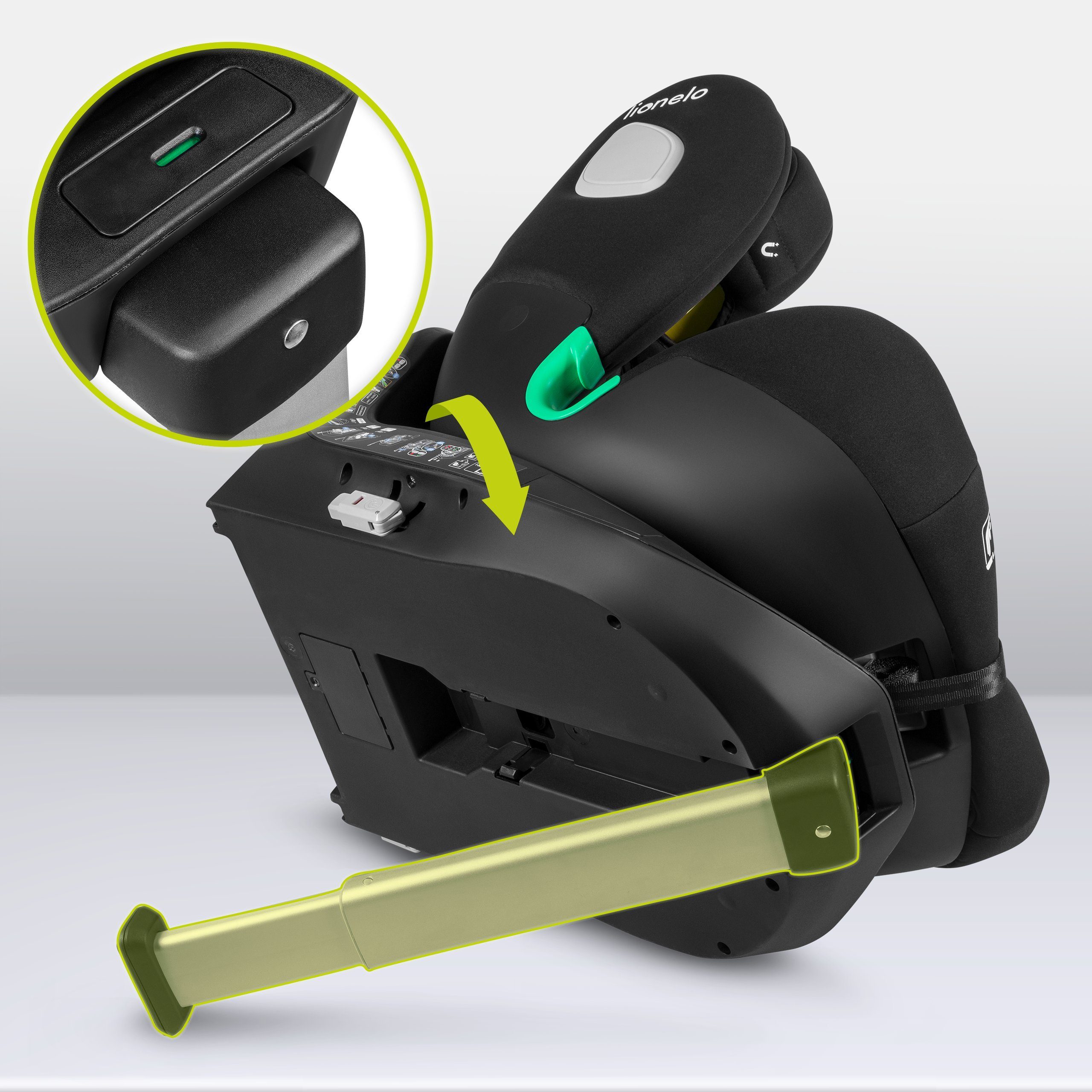 lionelo Autokindersitz BRAAM i-SIZE, ab: ab Geburt, bis: bis 36 kg (160 cm), ab: 1,00 kg, bis: 36,00 kg, (set), 4-in-1-Sitz / ISOFIX + Stabilisierungsfuß / sehr sicher