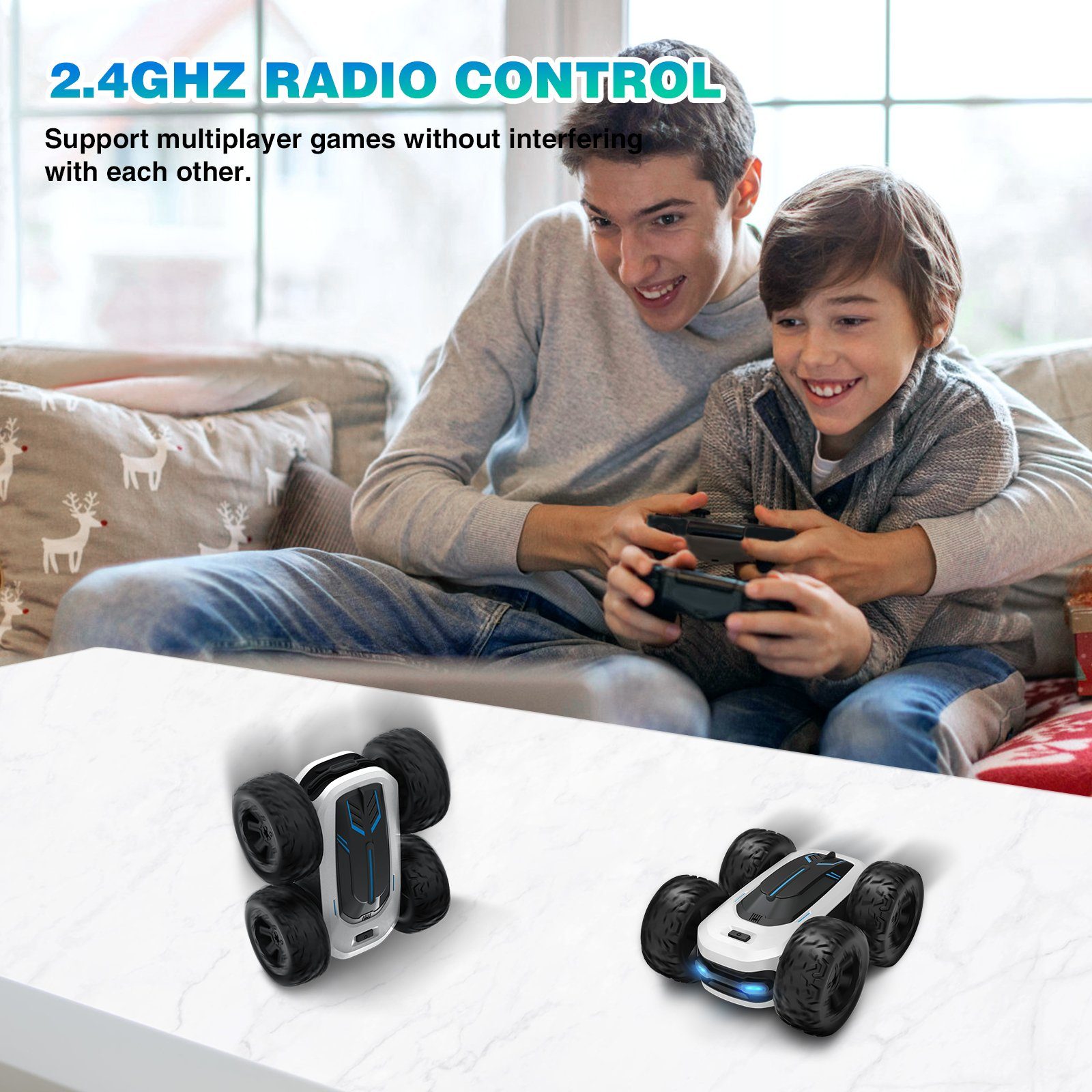 Eachine RC-Auto EC07/EC10 (Mini RC Auto Stunt Auto RC-Spielzeug), Einzigartige Gummimischung welche Gripp in jedem Gelände ermöglicht