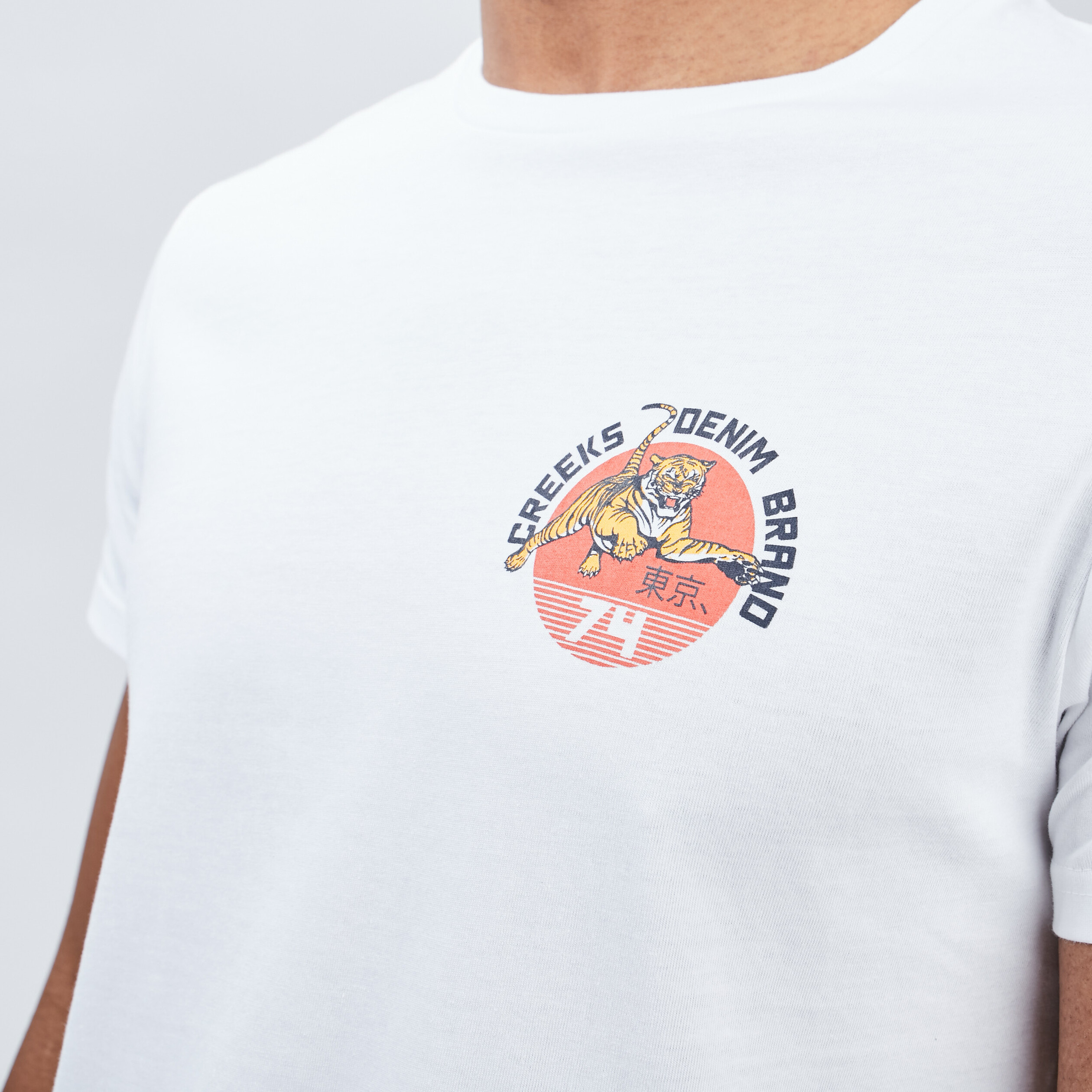 T-shirt manches courtes Creeks blanc homme | La Halle