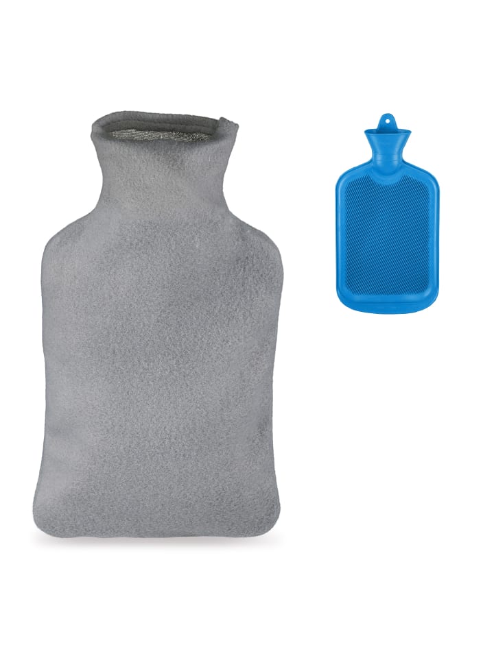 relaxdays Wärmflasche in Blau/ Grau - 1,5l günstig kaufen onesize