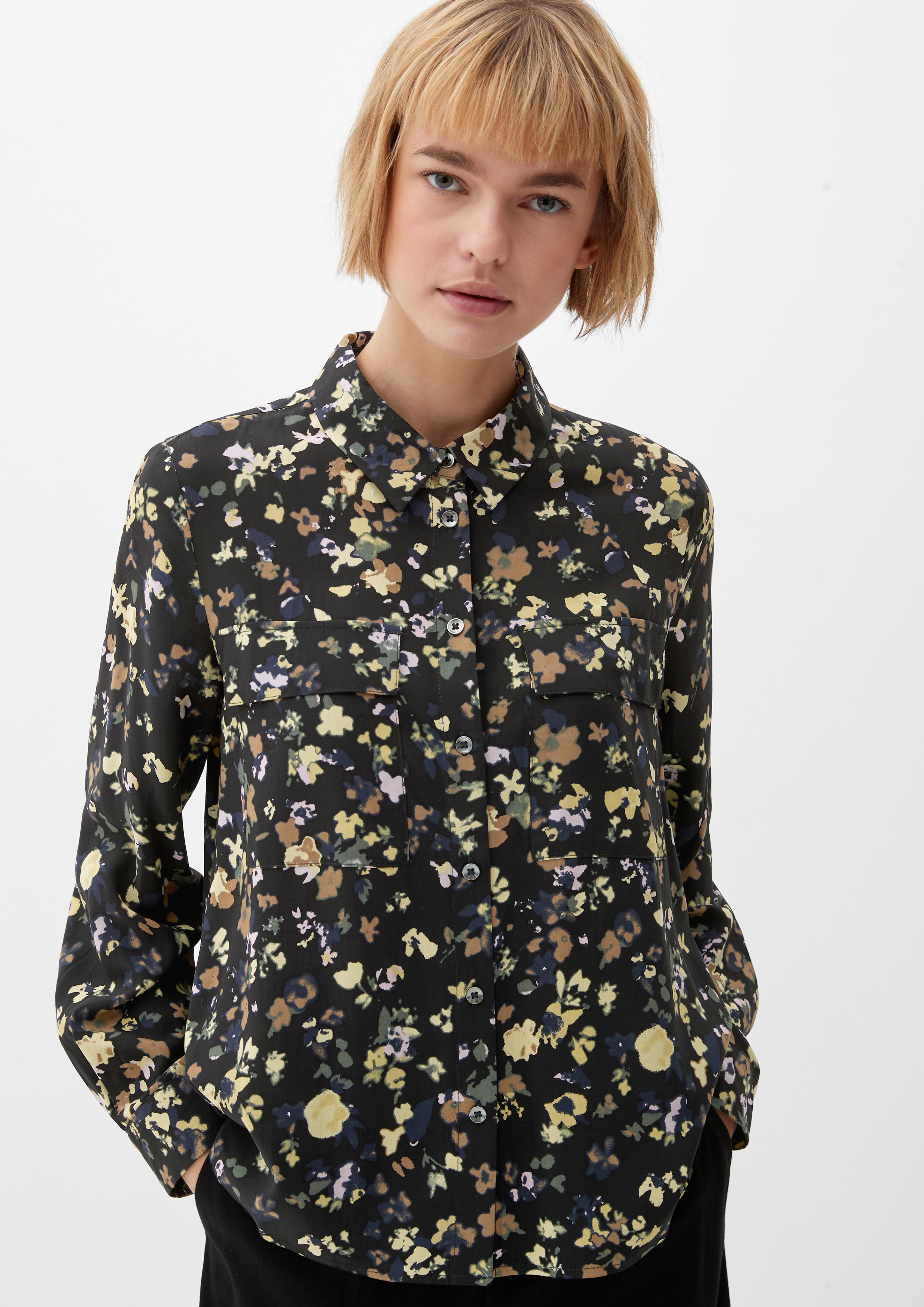 Viskose-Bluse mit Alloverprint  2120833-99A0