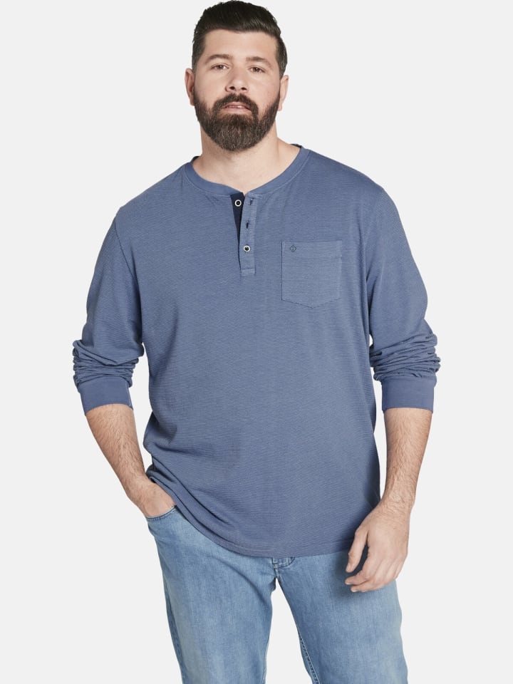 Charles Colby Langarmshirt EARL BRYN in blau günstig kaufen