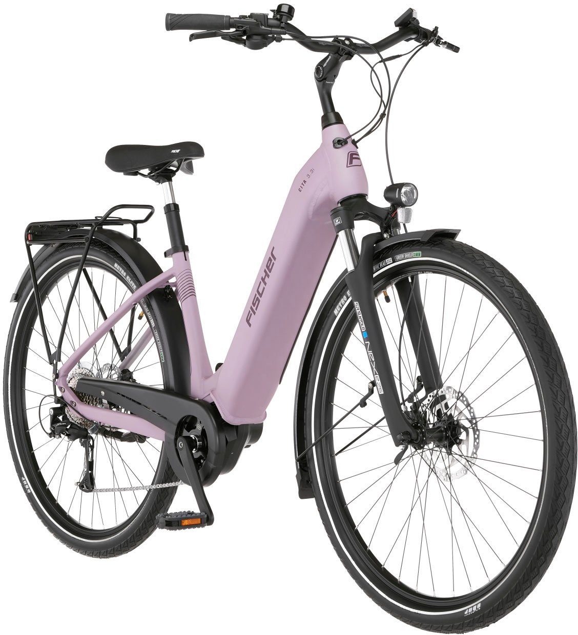 FISCHER Fahrrad E-Bike CITA 3.3I 522, 9 Gang Shimano Nexus Schaltwerk, Kettenschaltung, Mittelmotor, 522 Wh Akku, (Schloss)
