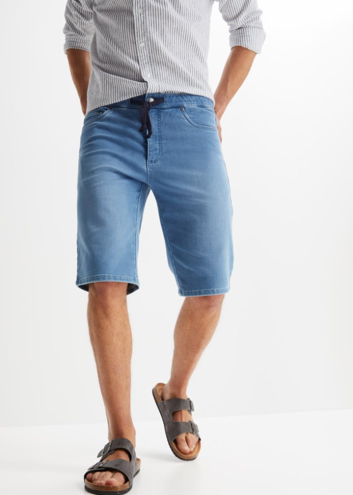Sweat-Jeans-Bermuda mit Komfortschnitt, Regular Fit