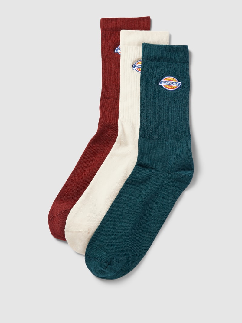 Socken mit Label-Details im 3er-Pack Modell 'VALLEY' in dunkelrot