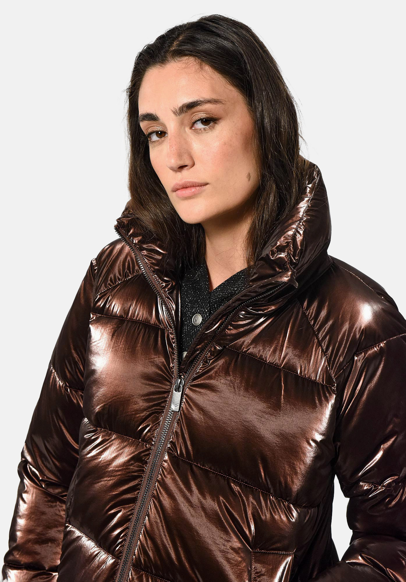DEAN   Doudoune marron brillante Femme
