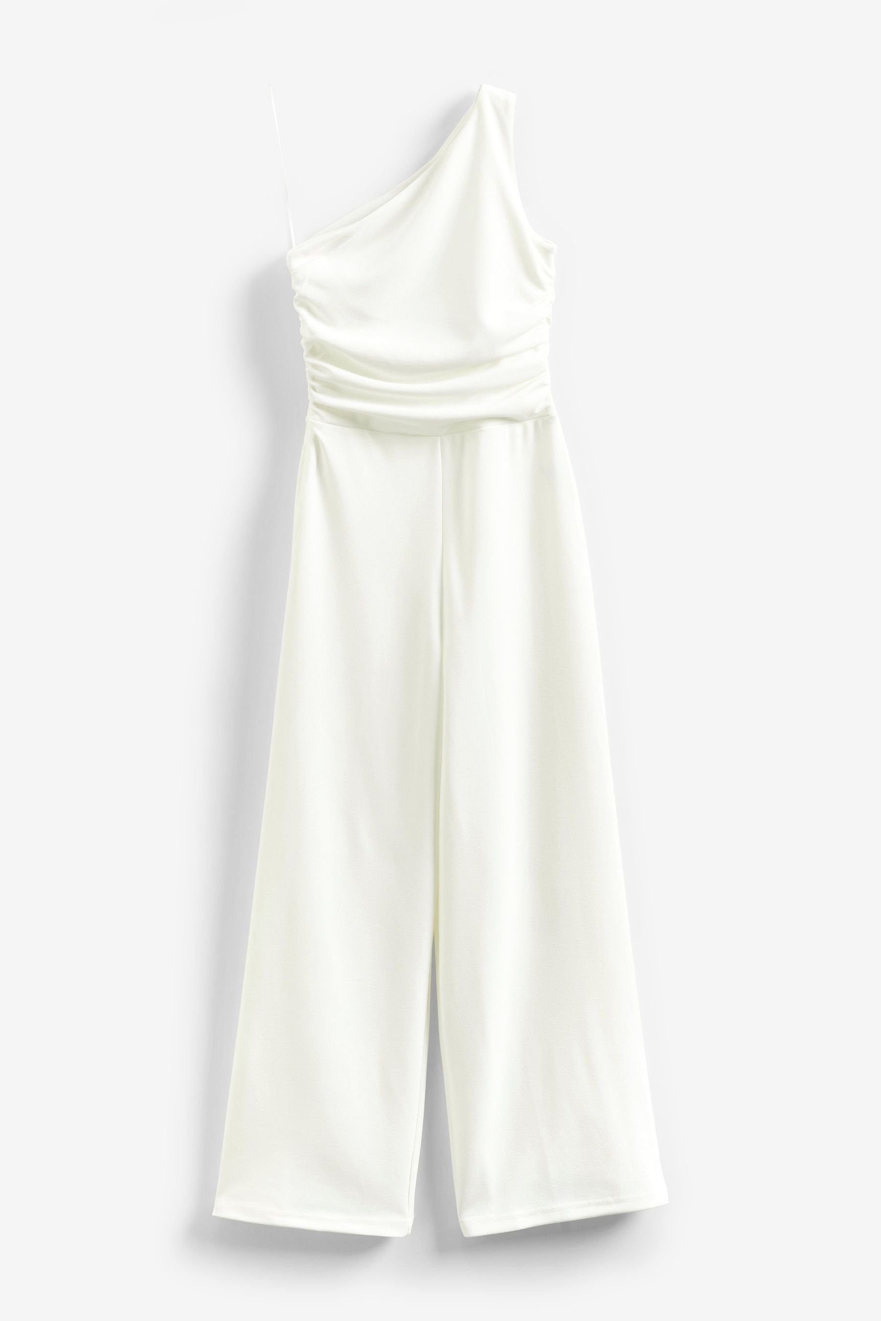 Next Jumpsuit Einschultriger Samt-Jumpsuit mit weitem Bein (1-tlg)