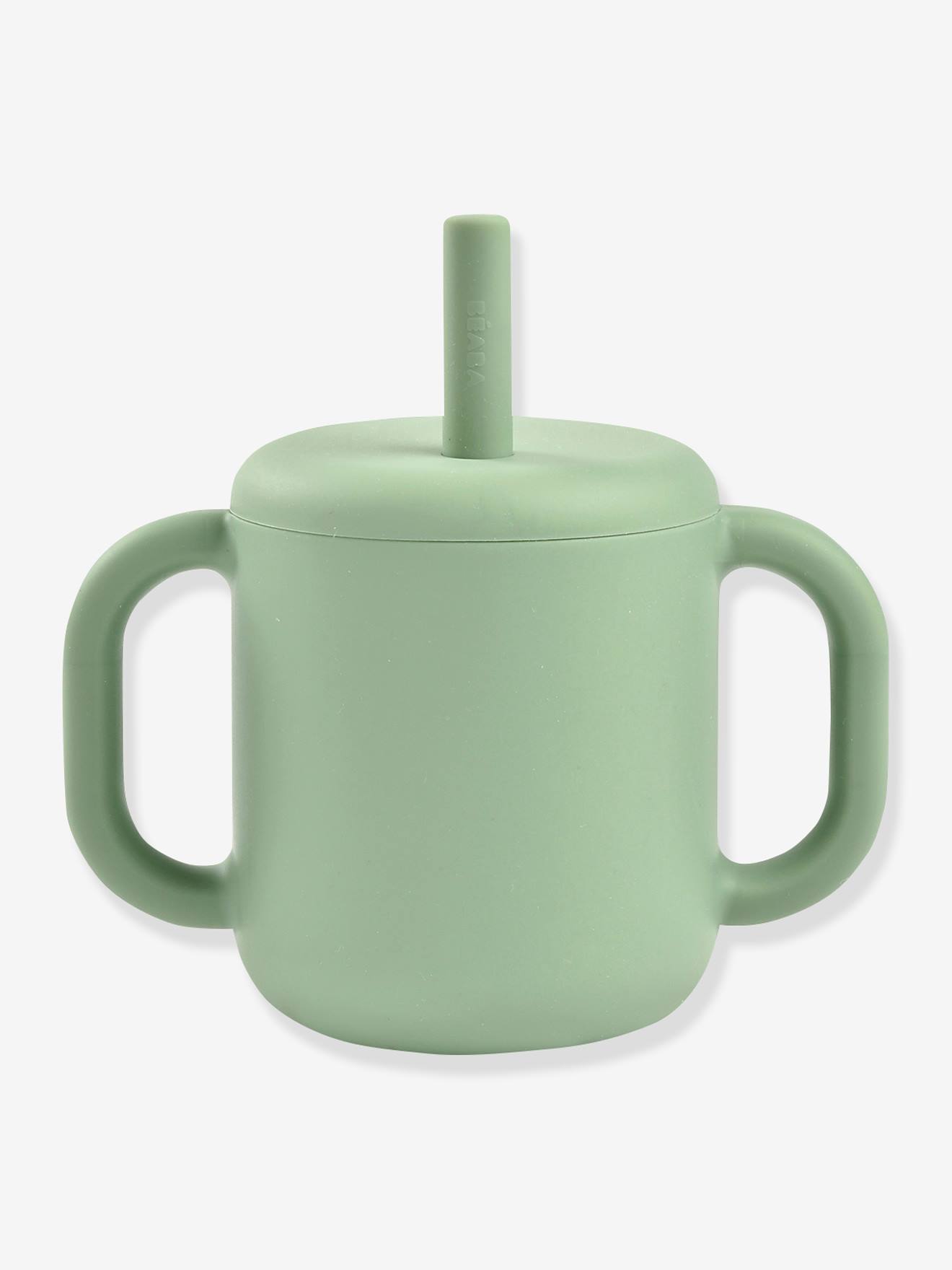 Beaba Baby Trinklernbecher mit Strohhalm BEABA, Silikon - grün