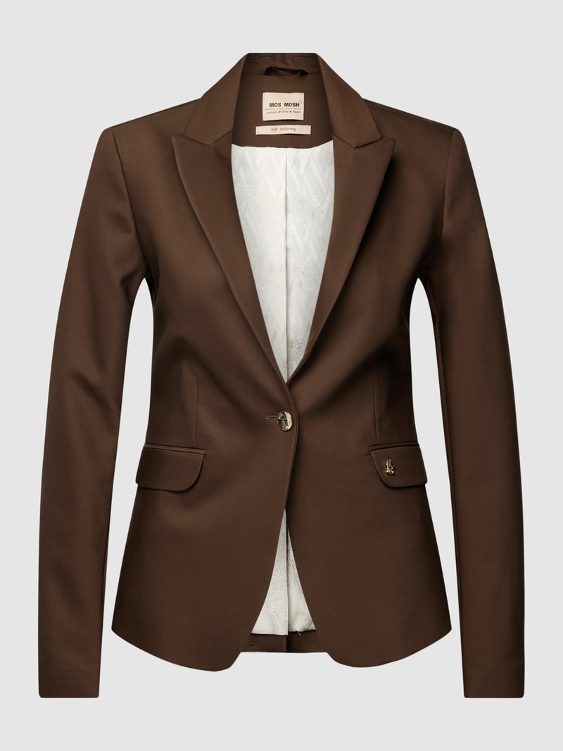 Blazer mit Label-Detail Modell 'Blake' in dunkelbraun