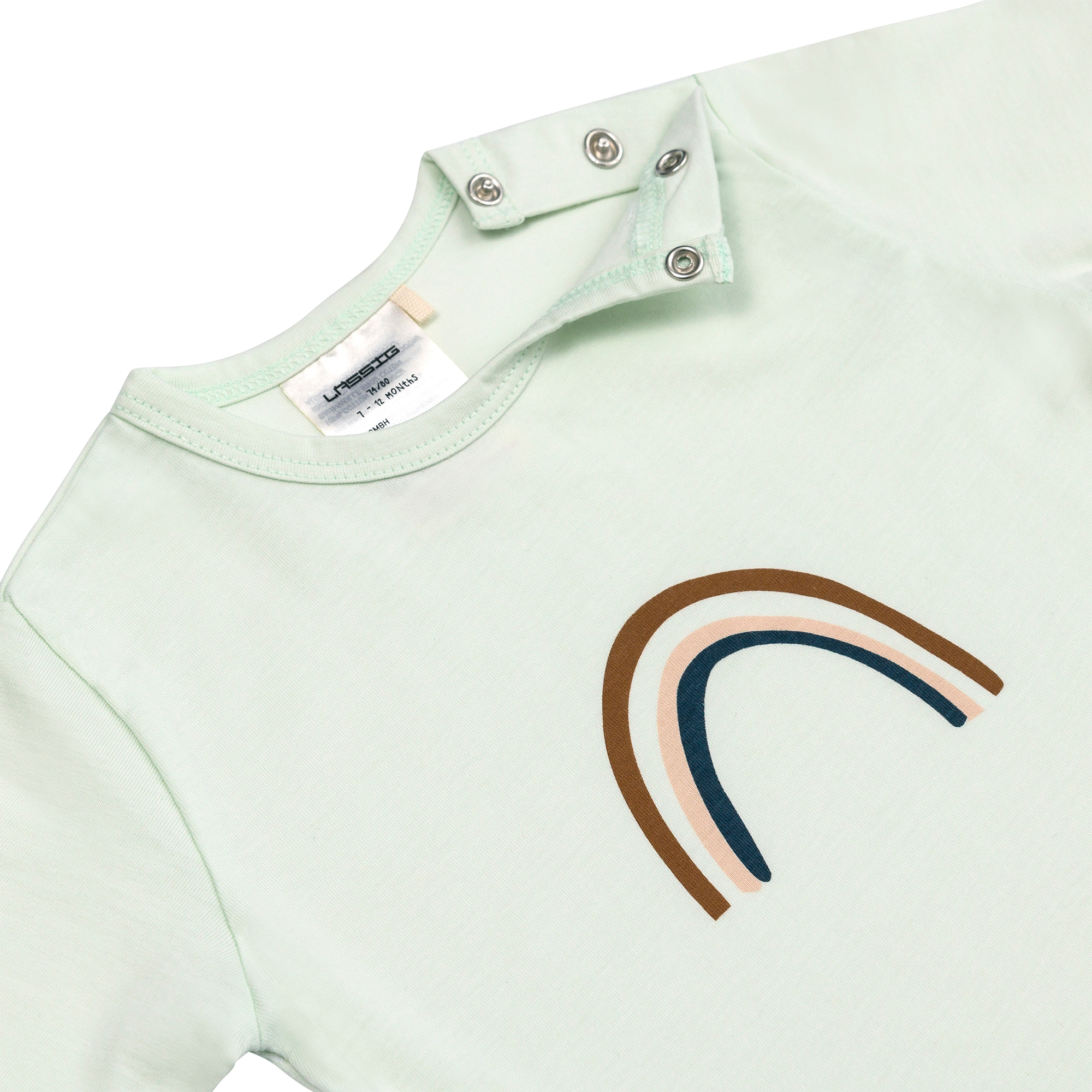 Kinder Pyjama Kurz - Bio Baumwolle, Regenbogen Mint