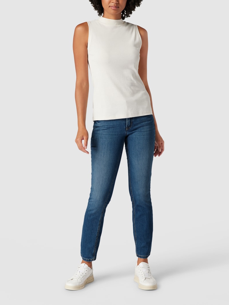 Jeans mit Label-Patch Modell 'Paris' in blau