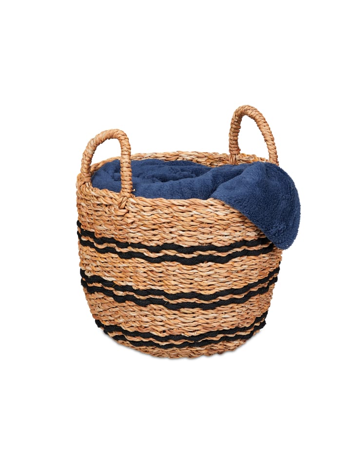 relaxdays Aufbewahrungskorb in Natur/ Schwarz - (H)25 x Ø 30 cm günstig kaufen onesize
