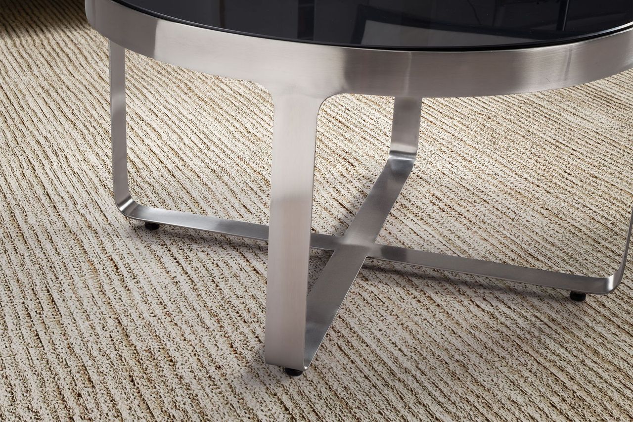 Wohnling Couchtisch Glas Ø 60 cm Rund Silber