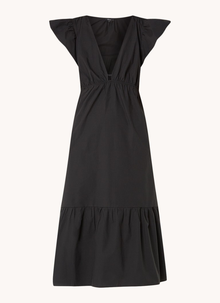 Abito midi Tina con volant di Rails, in misto lyocell con scollo a V