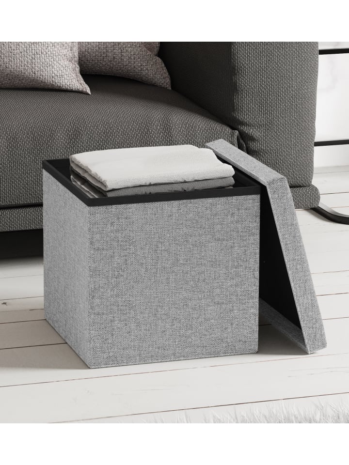 VCM  Stoff Sitztruhe Sitzbank Truhe Box Hocker Boxas in Grau günstig kaufen onesize