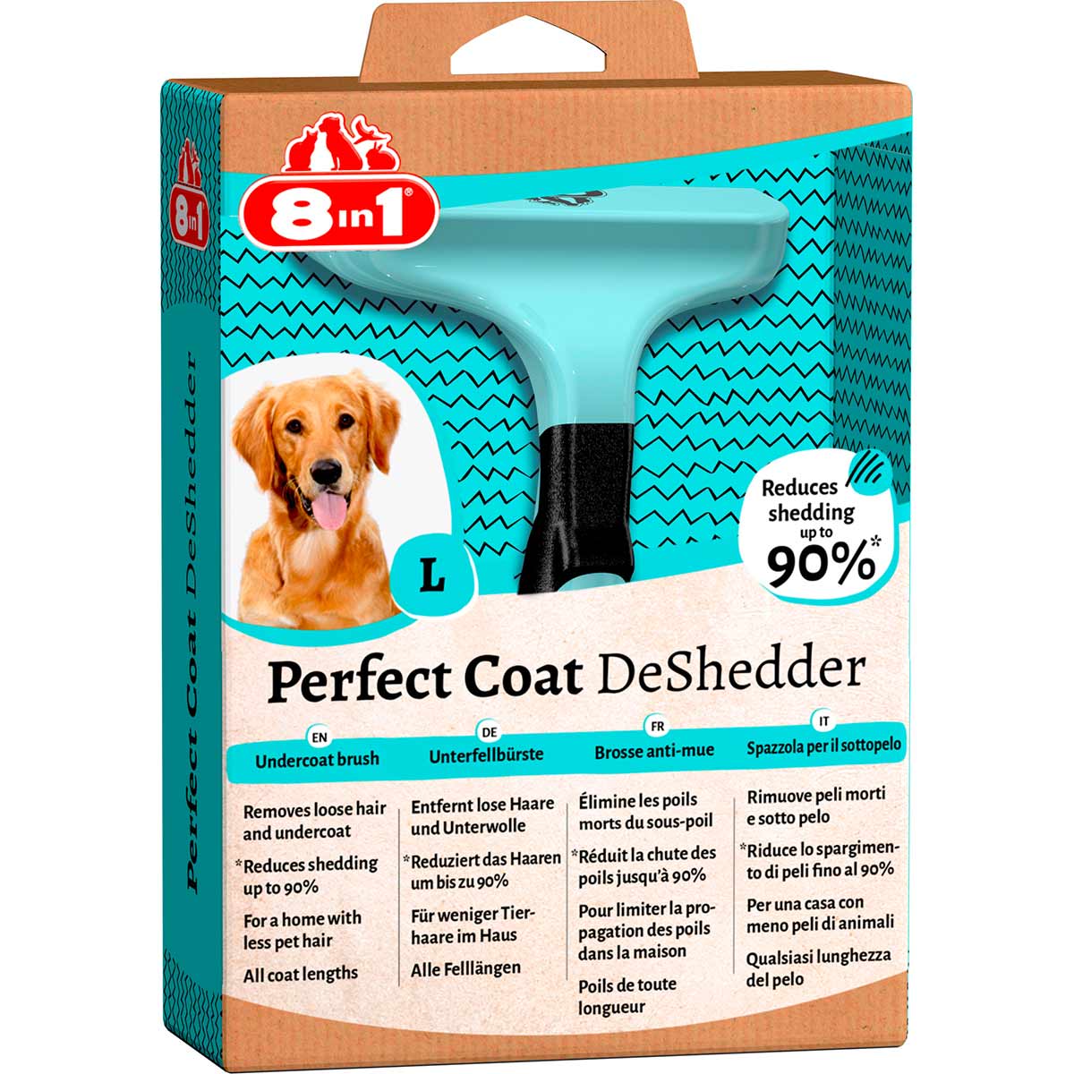 8in1 Unterfellbürste Perfect Coat DeShedder Hund L bei ZooRoyal