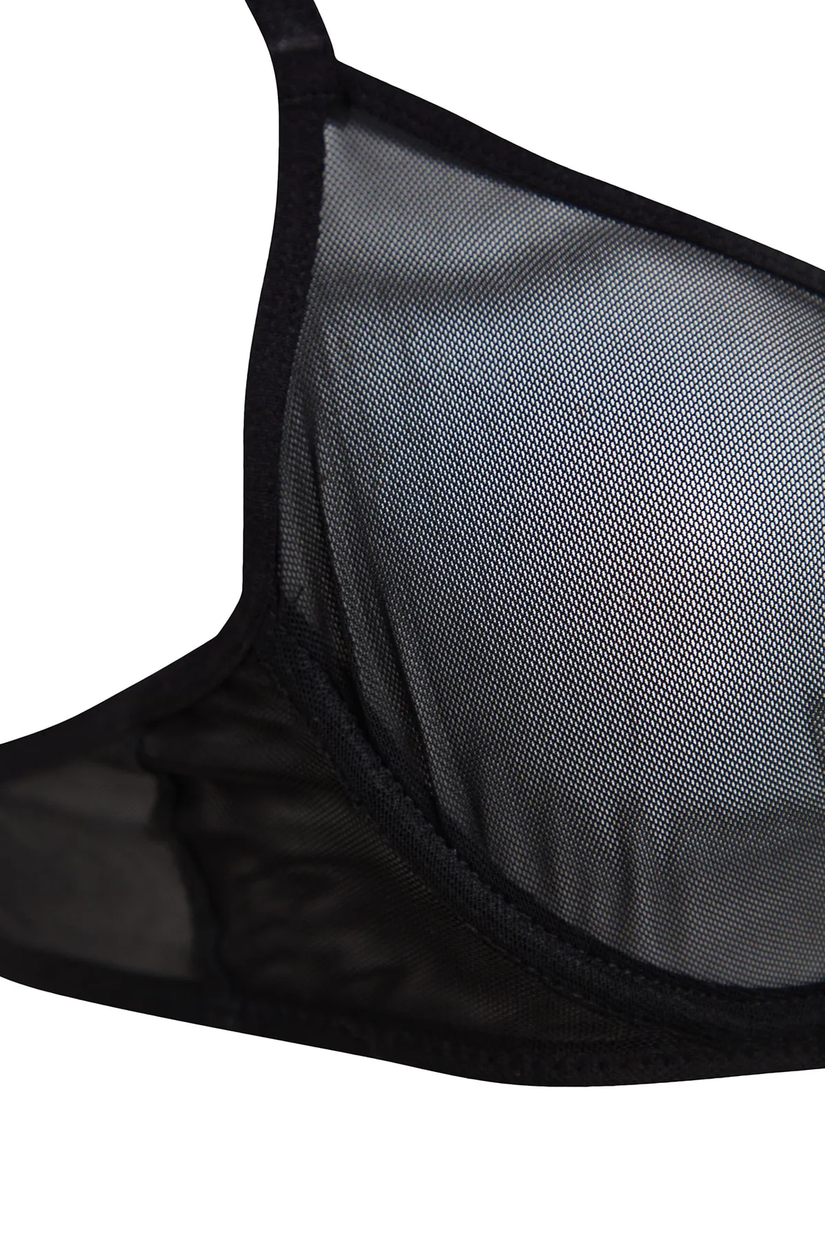 Trendyol Collection  Schwarzes, unbedecktes Unterwäscheset aus Strick mit Tüllkordelriemen THMSS23CC00034