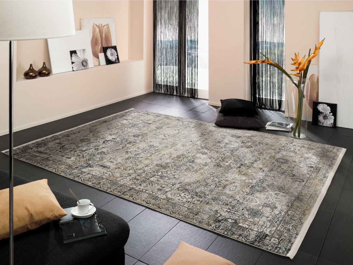 Webteppich Inka Grau-Gold 160 x 230 cm