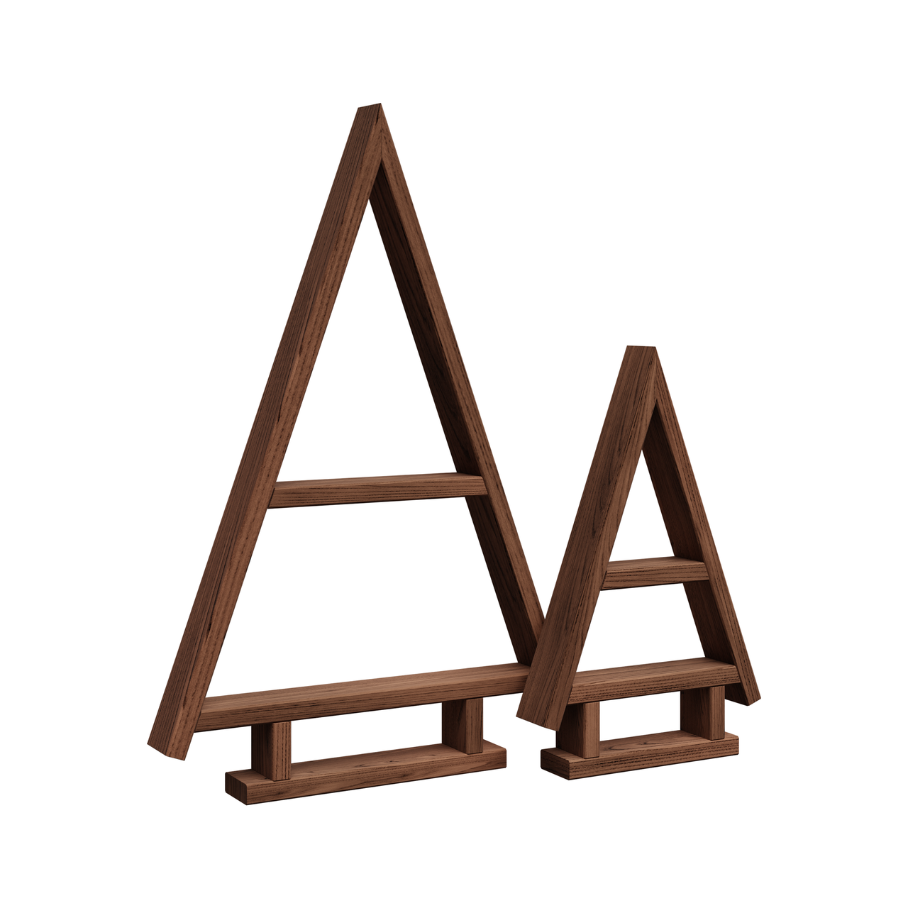 Pemicont Floranica Handgemacht  Holz Baum Weihnachtsbaum Tannenbaum - 2er-Set - Braun
