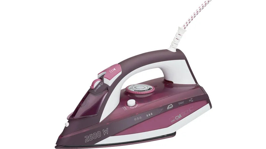 CLATRONIC DB 3705 Dampfbügeleisen Keramiksohle 2600W weiß-rot
