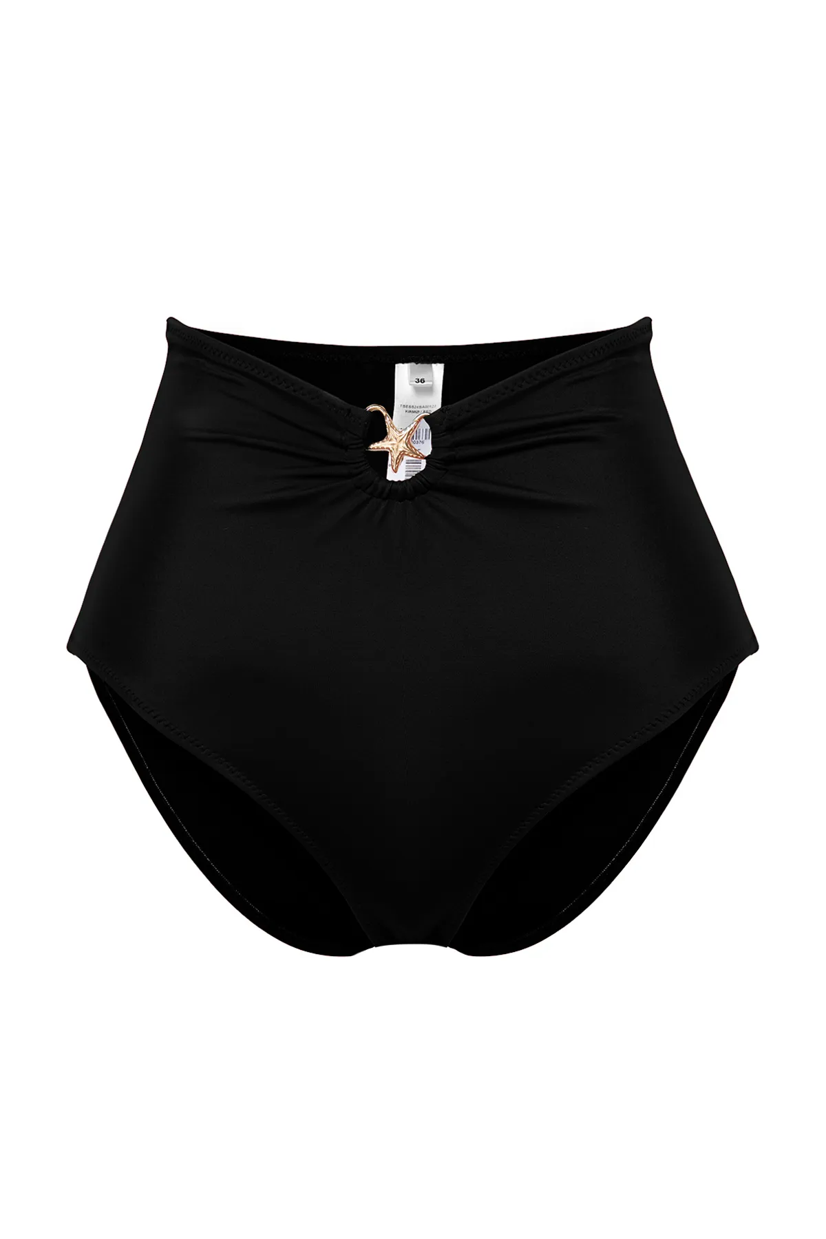 Trendyol Collection  High Waist Hipster Bikinihose mit schwarzen Accessoires TBESS24BA00127