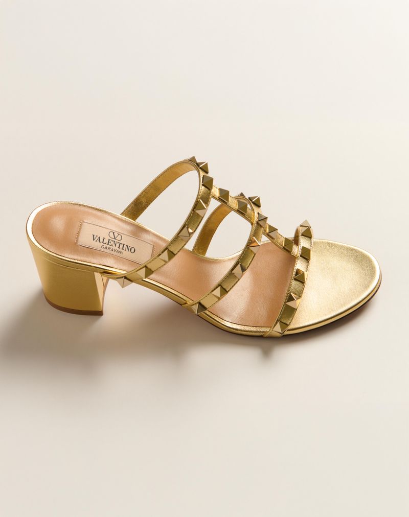 Slide Rockstud Sandal i lamineret nappa 60mm