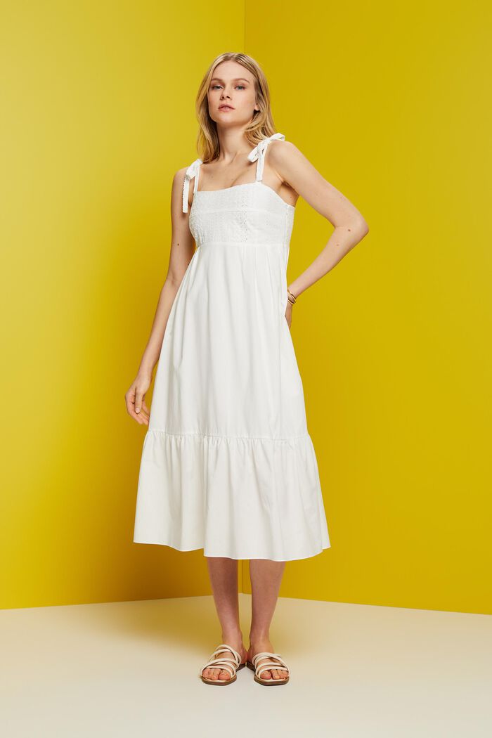 Midikleid mit Stickerei, LENZING™ ECOVERO™